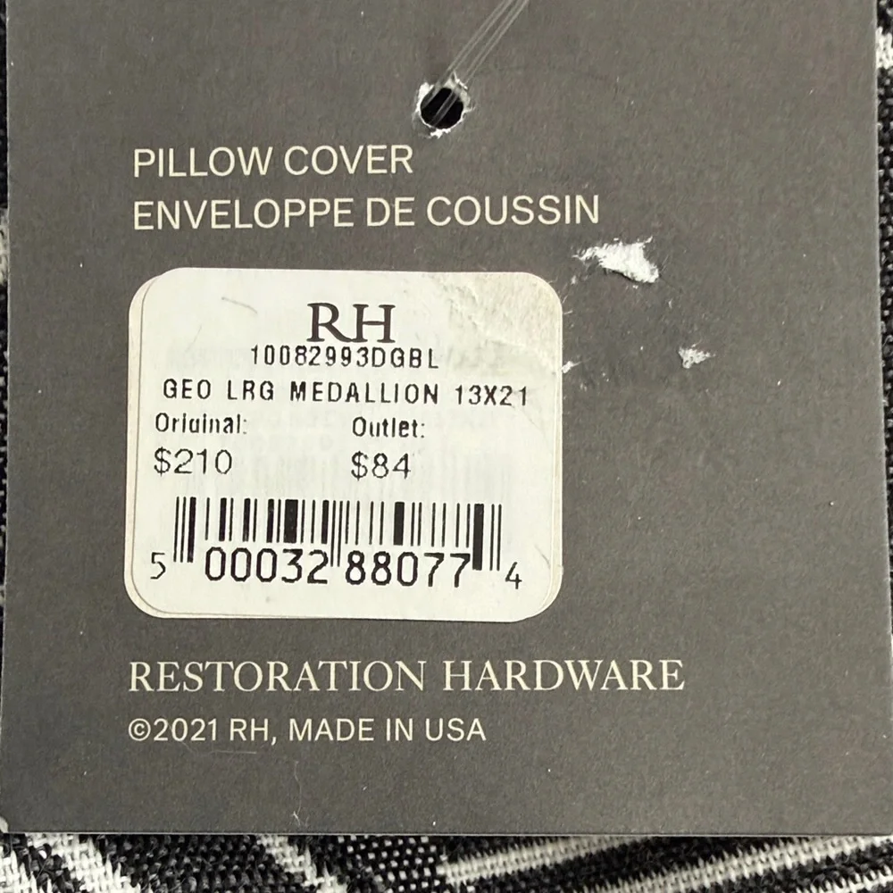 Restoration Hardware Black and White Geometric Accent Pillow Cover